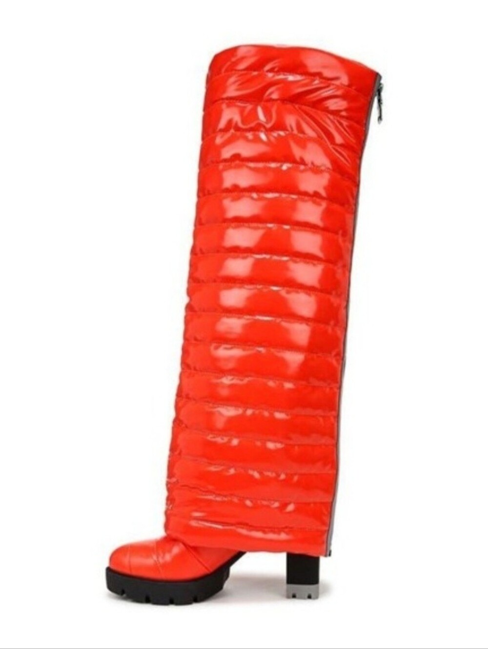 Naturalizer Crosswalk Quilted Puffer Block Heel Boots W/Legwarmers